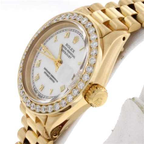 diamond benzel for 26 mm ladies rolex date adjust|Rolex lady Datejust gold.